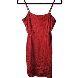Forever 21 Burgundy Jacquard Cami Sleeveless Y2K Cocktail Dress Size S